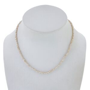 Vintage 1950's Child's/Women's Sterling Silver 925 3mm Faux Pearl Necklace 14.5"